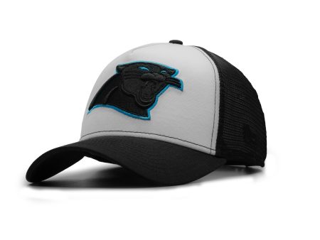 Exclusive Carolina Panthers Blue Eyed A-Frame Trucker Hat Online now