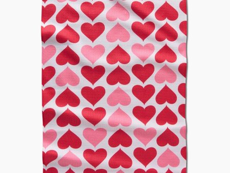 Geometry Kitchen Tea Towel: Blushing Hearts Online