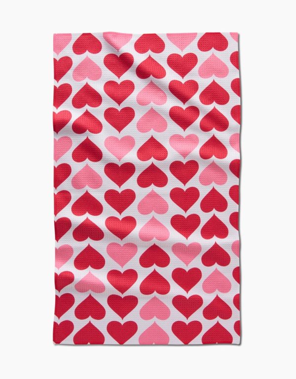 Geometry Kitchen Tea Towel: Blushing Hearts Online