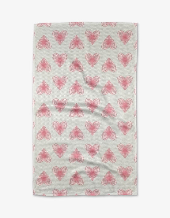 Geometry Kitchen Tea Towel: Life Line Hearts For Cheap