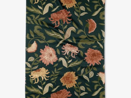 Geometry Kitchen Tea Towel: Chrysanthemums in November Supply