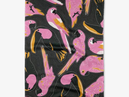 Geometry Kitchen Tea Towel: Bubblegum Birds Online now