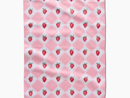 Geometry Kitchen Tea Towel: Vera Strawberries on Sale